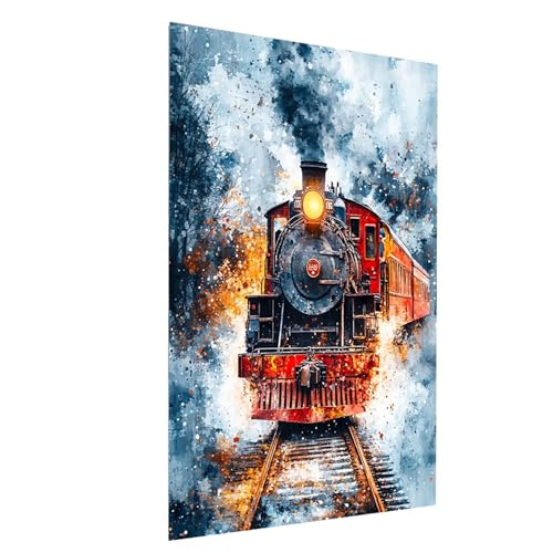 Diamond Painting Zug, 5D DIY Malen Nach Zahlen Erwachsene mit Diamond, Diamant Painting Bilder Landschaft, Square Strasssteine Stickerei Embroidery kit, für Wandbilder Zimmer Deko 30x40cm Model-10983 von XELIETOO