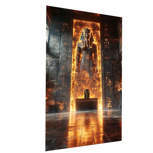 Malen Nach Zahlen Erwachsene Ägypten Malen Nach Zahlen Basteln Erwachsene Flamme mit Acrylfarben Set Pinselset und Leinwand zum Bemalen 40x55 cm, Farbe Leinwand Bilder für Deko Wohnzimmer Model-03523 von XELIETOO