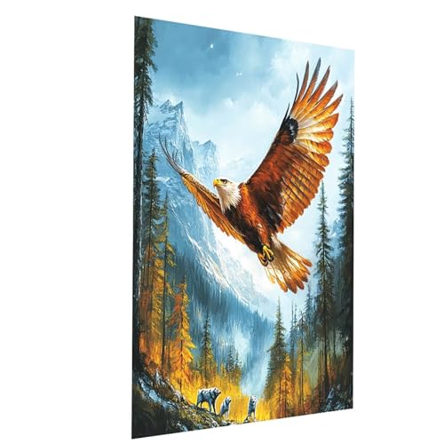 Malen Nach Zahlen Erwachsene Adler Malen Nach Zahlen Kinder Wolf, DIY Set Erwachsene Paint by Numbers, Farbe Leinwand Zum Bemalen 55x40CM für Wanddeko Wohnzimmer Geschenke für Frauen Mann Model-03964 von XELIETOO