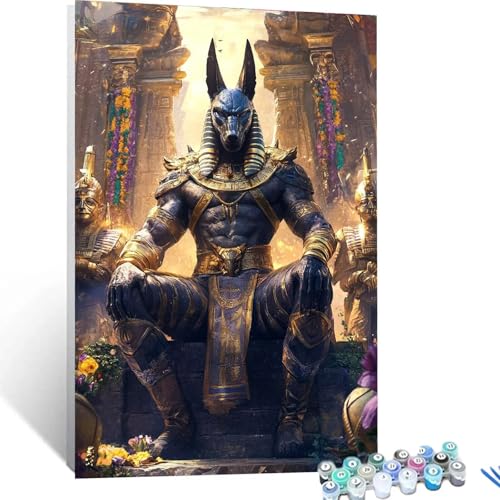 Malen Nach Zahlen Erwachsene Anubis, Malen Nach Zahlen Kinder Ägypten, Handgemaltes Ölgemälde Set für Anfänger, Bastelset Erwachsene Paint by Numbers, Geschenke für Frauen, Zimmer Deko 50x70cm 4571 Malen Nach Zahlen Erwachsene Anubis, Malen Nach Zahlen Kinder Ägypten, Handgemaltes Ölgemälde Set für Anfänger, Bastelset Erwachsene Paint by Numbers, Geschenke für Frauen, Zimmer Deko 50x70cm 4571 von XELIETOO