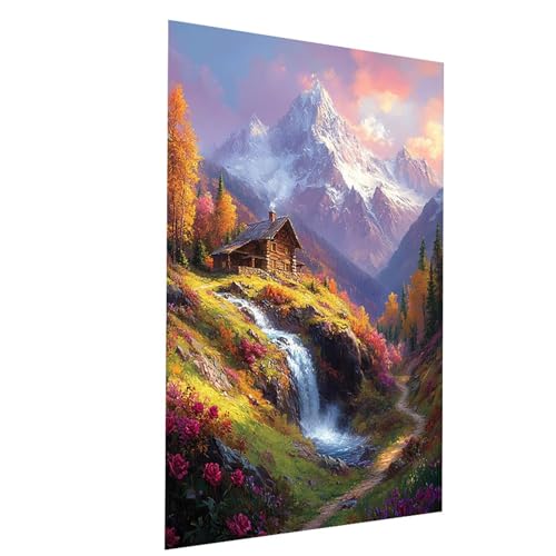 Malen Nach Zahlen Erwachsene Berg Malen Nach Zahlen Basteln Erwachsene Kabine mit Acrylfarben Set Pinselset und Leinwand zum Bemalen 60 x 80CM, Farbe Leinwand Bilder für Deko Wohnzimmer Model-02553 Malen Nach Zahlen Erwachsene Berg Malen Nach Zahlen Basteln Erwachsene Kabine mit Acrylfarben Set Pinselset und Leinwand zum Bemalen 60 x 80CM, Farbe Leinwand Bilder für Deko Wohnzimmer Model-02553 von XELIETOO
