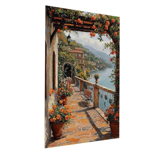 Malen Nach Zahlen Erwachsene Blume Malen Nach Zahlen Basteln Erwachsene Meerblick mit Acrylfarben Set Pinselset und Leinwand zum Bemalen 70x95 CM, Farbe Leinwand Bilder für Deko Wohnzimmer Model-00862 Malen Nach Zahlen Erwachsene Blume Malen Nach Zahlen Basteln Erwachsene Meerblick mit Acrylfarben Set Pinselset und Leinwand zum Bemalen 70x95 CM, Farbe Leinwand Bilder für Deko Wohnzimmer Model-00862 von XELIETOO