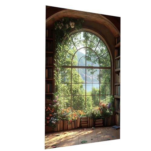 Malen Nach Zahlen Erwachsene Buch Malen Nach Zahlen Kinder Bücherregal, DIY Set Erwachsene Paint by Numbers, Farbe Leinwand Zum Bemalen 80 x 60 CM für Deko Wohnzimmer Geschenke für Frauen Model-03570 von XELIETOO