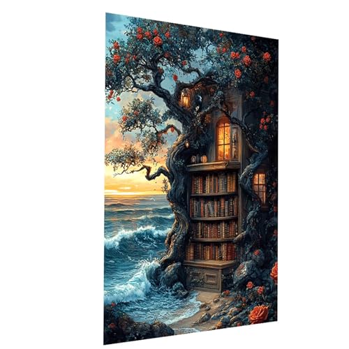 Malen Nach Zahlen Erwachsene Bücherregal Malen Nach Zahlen Kinder Baum, DIY Set Erwachsene Paint by Numbers, Farbe Leinwand Zum Bemalen 150 x 100CM für Deko Wohnzimmer Geschenke für Frauen Model-02403 Malen Nach Zahlen Erwachsene Bücherregal Malen Nach Zahlen Kinder Baum, DIY Set Erwachsene Paint by Numbers, Farbe Leinwand Zum Bemalen 150 x 100CM für Deko Wohnzimmer Geschenke für Frauen Model-02403 von XELIETOO