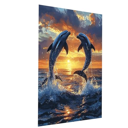 Malen Nach Zahlen Erwachsene Delphin Malen Nach Zahlen Kinder Sonnenuntergang, DIY Set Erwachsene Paint by Numbers, Farbe Leinwand Zum Bemalen 135x100 CM für Deko Wohnzimmer Geschenke Model-02438 Malen Nach Zahlen Erwachsene Delphin Malen Nach Zahlen Kinder Sonnenuntergang, DIY Set Erwachsene Paint by Numbers, Farbe Leinwand Zum Bemalen 135x100 CM für Deko Wohnzimmer Geschenke Model-02438 von XELIETOO