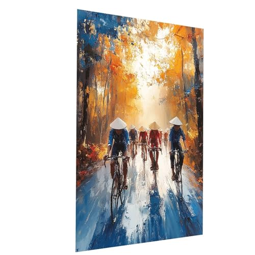 Malen Nach Zahlen Erwachsene Fahrrad Malen Nach Zahlen Kinder Vietnam, DIY Set Erwachsene Paint by Numbers, Farbe Leinwand Zum Bemalen 55x40 CM für Wanddeko Wohnzimmer Geschenke für Frauen Model-02002 von XELIETOO