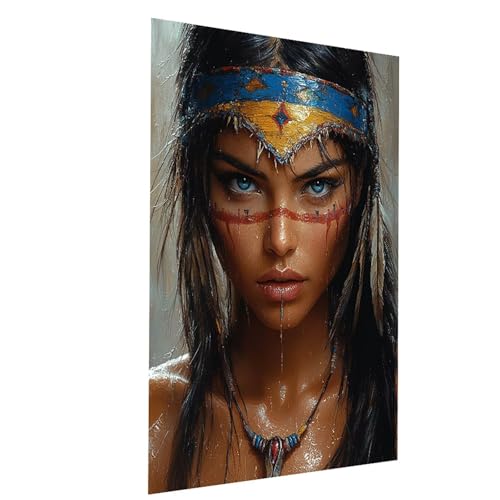Malen Nach Zahlen Erwachsene Indianer Malen Nach Zahlen Kinder Frau, DIY Set Erwachsene Paint by Numbers, Farbe Leinwand Zum Bemalen 70 x 50 cm für Wanddeko Wohnzimmer Geschenke für Frauen Model-03497 von XELIETOO