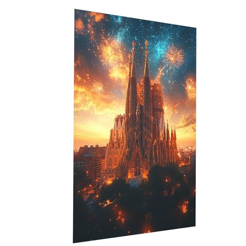 Malen Nach Zahlen Erwachsene Kathedrale Sagrada Familia Malen Nach Zahlen Kinder Sternenhimmel, DIY Set Erwachsene Paint by Numbers, Farbe Leinwand Zum Bemalen 50x35cm für Zimmer Deko Model-04035 Malen Nach Zahlen Erwachsene Kathedrale Sagrada Familia Malen Nach Zahlen Kinder Sternenhimmel, DIY Set Erwachsene Paint by Numbers, Farbe Leinwand Zum Bemalen 50x35cm für Zimmer Deko Model-04035 von XELIETOO