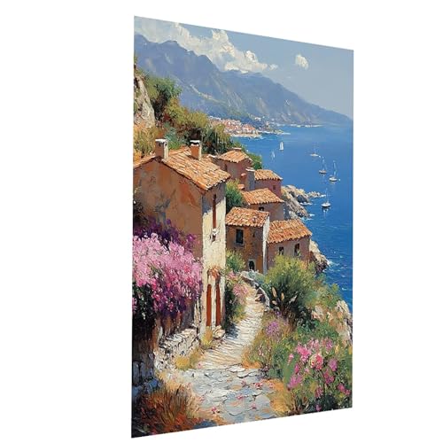 Malen Nach Zahlen Erwachsene Meerblick Malen Nach Zahlen Kinder Kleine Stadt, DIY Set Erwachsene Paint by Numbers, Farbe Leinwand Zum Bemalen 40 x 30 cm für Zimmer Deko Geschenke für Frauen Model02630 Malen Nach Zahlen Erwachsene Meerblick Malen Nach Zahlen Kinder Kleine Stadt, DIY Set Erwachsene Paint by Numbers, Farbe Leinwand Zum Bemalen 40 x 30 cm für Zimmer Deko Geschenke für Frauen Model02630 von XELIETOO