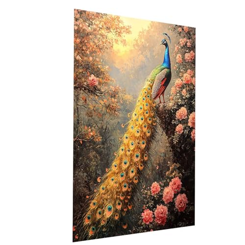 Malen Nach Zahlen Erwachsene Pfau Malen Nach Zahlen Basteln Erwachsene Blume mit Acrylfarben Set Pinselset und Leinwand zum Bemalen 35x50cm, Farbe Leinwand Bilder für Deko Wohnzimmer Model-00876 Malen Nach Zahlen Erwachsene Pfau Malen Nach Zahlen Basteln Erwachsene Blume mit Acrylfarben Set Pinselset und Leinwand zum Bemalen 35x50cm, Farbe Leinwand Bilder für Deko Wohnzimmer Model-00876 von XELIETOO