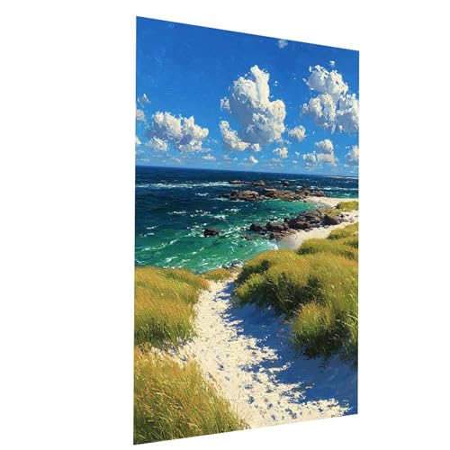 Malen Nach Zahlen Erwachsene Strand Malen Nach Zahlen Kinder Wolke, DIY Set Erwachsene Paint by Numbers, Farbe Leinwand Zum Bemalen 135 x 100cm für Wanddeko Wohnzimmer Geschenke für Frauen Model-01898 von XELIETOO