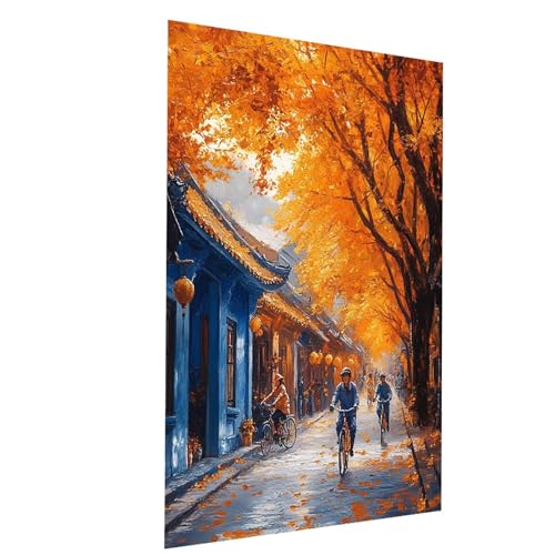 Malen Nach Zahlen Erwachsene Straßenansicht Malen Nach Zahlen Basteln Erwachsene Fahrrad mit Acrylfarben Set Pinselset und Leinwand zum Bemalen 60 x 80 cm, Leinwand Bilder für Zimmer Deko Model-00771 Malen Nach Zahlen Erwachsene Straßenansicht Malen Nach Zahlen Basteln Erwachsene Fahrrad mit Acrylfarben Set Pinselset und Leinwand zum Bemalen 60 x 80 cm, Leinwand Bilder für Zimmer Deko Model-00771 von XELIETOO