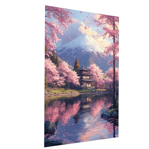 Malen Nach Zahlen Erwachsene Vulkan Fuji Malen Nach Zahlen Basteln Erwachsene Kirschblüten mit Acrylfarben Set Pinselset und Leinwand zum Bemalen 70x95CM, Leinwand Bilder für Zimmer Deko Model-02392 Malen Nach Zahlen Erwachsene Vulkan Fuji Malen Nach Zahlen Basteln Erwachsene Kirschblüten mit Acrylfarben Set Pinselset und Leinwand zum Bemalen 70x95CM, Leinwand Bilder für Zimmer Deko Model-02392 von XELIETOO