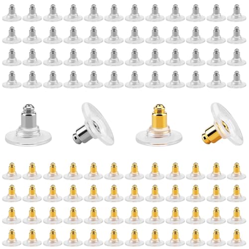 XENQITO 100 Stück Hypoallergener Ohrstecker Verschluss Silikon, Sichere Ohrring Verschluss Stecker, Verschlüsse für Ohrstecker, Klar Gummi Ohrringverschlüsse für Damen Verschluss Ohrring Stopper XENQITO 100 Stück Hypoallergener Ohrstecker Verschluss Silikon, Sichere Ohrring Verschluss Stecker, Verschlüsse für Ohrstecker, Klar Gummi Ohrringverschlüsse für Damen Verschluss Ohrring Stopper von XENQITO