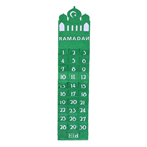 Filz-Eid-Kalender zum Aufhängen, nummerierter Countdown-Kalender, 30 Felder, Weihnachts-Countdown-Kalender für Kinder mit Spielzeug von XEYYHAS