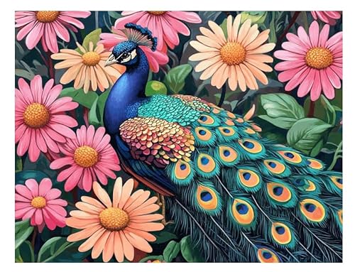 Gestempelte Kreuzstich-Sets,11CT,DIY Cross Stitch Stickpackung Pfau und bunte Gänseblümchen 11CT Cross Stitch Stamped Kit DIY Anfänger Erwachsene Embroidery Kunst Handwerk Handarbeit Kits(40 * 50cm) Gestempelte Kreuzstich-Sets,11CT,DIY Cross Stitch Stickpackung Pfau und bunte Gänseblümchen 11CT Cross Stitch Stamped Kit DIY Anfänger Erwachsene Embroidery Kunst Handwerk Handarbeit Kits(40 * 50cm) von XFENDOUDOU