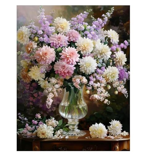 XFENDOUDOU Gestempelte Kreuzstich-Sets，11CT,DIY Cross Stitch Stickpackung Schöne Blumen 11 CT Kreuzstich Stickpackungen,Stickbilder Vorgedruckt Kreuzstich für Wandkunst-Heimdekoration 40x50cm von XFENDOUDOU