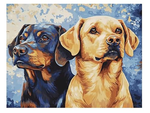 XFENDOUDOU Gestempelte Kreuzstich-Sets，11CT,DIY Cross Stitch Stickpackung Zwei Hunde 11CT Erwachsene Sticken Set,DIY Stickbilder Vorgedruckt Kreuzstich für Anfänger Home Decor （40x50cm ） von XFENDOUDOU