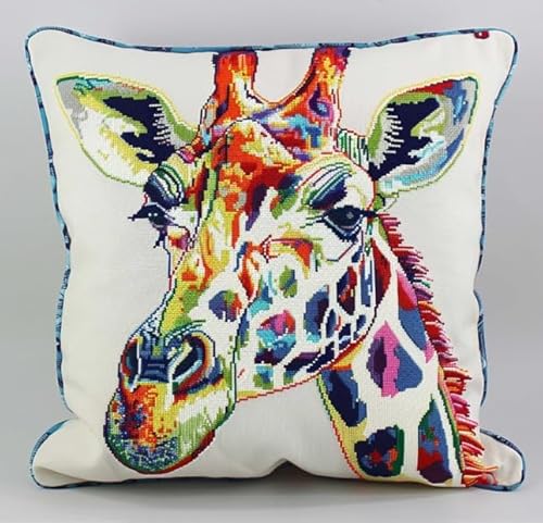 XFENDOUDOU Kreuzstich Kissen Set Vorgedruckt Stickset DIY Bunte Giraffe Gebastelt Kissenbezug ohne Kissenkern für Anfänger Erwachsene 45x45cm Bastelset Haus Dekoration XFENDOUDOU Kreuzstich Kissen Set Vorgedruckt Stickset DIY Bunte Giraffe Gebastelt Kissenbezug ohne Kissenkern für Anfänger Erwachsene 45x45cm Bastelset Haus Dekoration von XFENDOUDOU