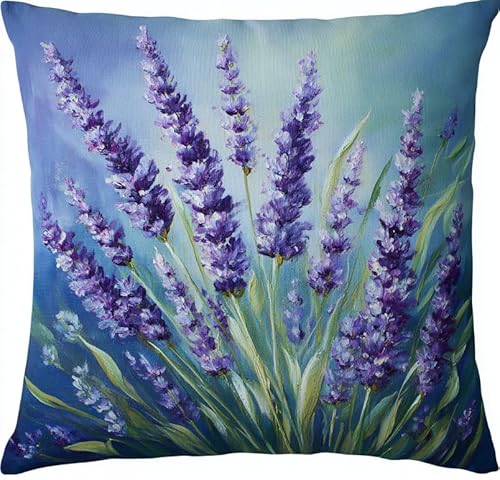 XFENDOUDOU Kreuzstich Kissen Set Vorgedruckt Stickset DIY Schöne Blumen Gebastelt Kissenbezug ohne Kissenkern für Anfänger Erwachsene 45x45cm Bastelset Haus Dekoration von XFENDOUDOU
