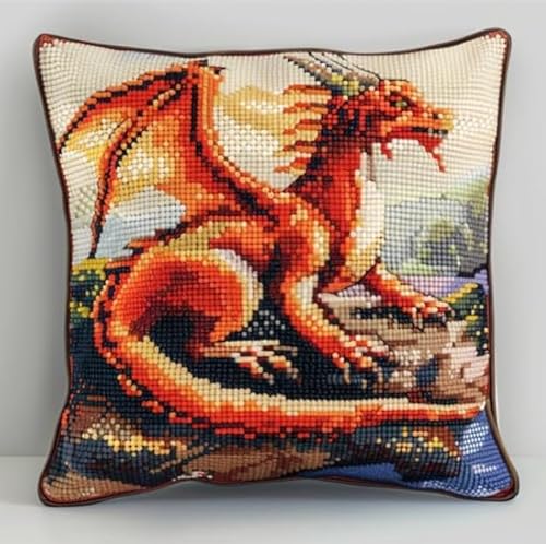 XFENDOUDOU Kreuzstich Kissen Set Vorgedruckt Stickset DIYRuhender Drache Gebastelt Kissenbezug ohne Kissenkern für Anfänger Erwachsene 45x45cm Bastelset Haus Dekoration XFENDOUDOU Kreuzstich Kissen Set Vorgedruckt Stickset DIYRuhender Drache Gebastelt Kissenbezug ohne Kissenkern für Anfänger Erwachsene 45x45cm Bastelset Haus Dekoration von XFENDOUDOU