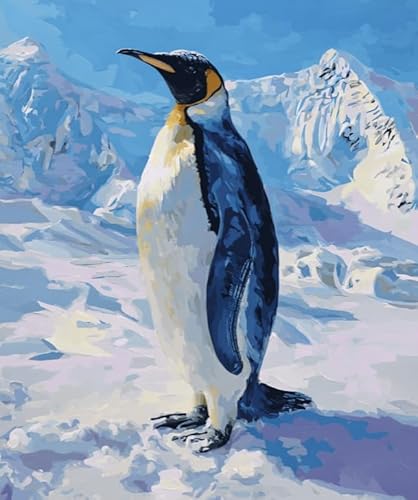 XFENDOUDOU Kreuzstich Set Süße Pinguine Vorgedruckt Kreuzstich für Wandkunst-Heimdekoration Stickset Sticken Set Erwachsene Anfänger 40× 50cm von XFENDOUDOU