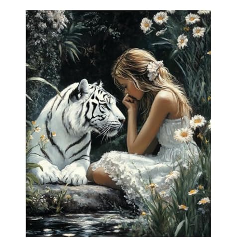 XFENDOUDOU Kreuzstich Set Vorgedruckt Weißer Tiger und Mädchen 11 CT Kreuzstich Stickpackungen,Stickbilder Vorgedruckt Kreuzstich für Wandkunst-Heimdekoration 40x50cm XFENDOUDOU Kreuzstich Set Vorgedruckt Weißer Tiger und Mädchen 11 CT Kreuzstich Stickpackungen,Stickbilder Vorgedruckt Kreuzstich für Wandkunst-Heimdekoration 40x50cm von XFENDOUDOU