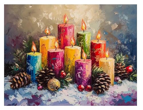 XFENDOUDOU Kreuzstich Stickpackungen Candlestick-Muster 11CT Erwachsene Sticken Set,DIY Stickbilder Vorgedruckt Kreuzstich für Anfänger Home Decor （40x50cm ） von XFENDOUDOU