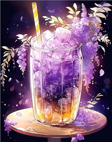 XFENDOUDOU Kreuzstich Stickpackungen Leckere Eisgetränke 11CT Erwachsene Sticken Set,DIY Stickbilder Vorgedruckt Kreuzstich für Anfänger Home Decor （40x50cm ） von XFENDOUDOU
