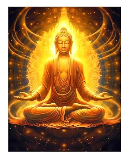 XFENDOUDOU Kreuzstich Stickpackungen Lotus-Buddha-Muster 11CT Erwachsene Sticken Set,DIY Stickbilder Vorgedruckt Kreuzstich für Anfänger Home Decor （40x50cm ） von XFENDOUDOU