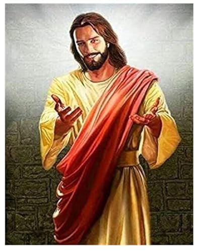 XFENDOUDOU Kreuzstich Stickpackungen Religion Jesus Christus 11CT Erwachsene Sticken Set,DIY Stickbilder Vorgedruckt Kreuzstich für Anfänger Home Decor （40x50cm ） von XFENDOUDOU