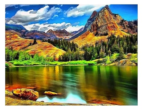 XFENDOUDOU Kreuzstich Stickpackungen Wunderschöne Naturlandschaft 11CT Cross Stitch Stamped Kit DIY Anfänger Erwachsene Embroidery Kunst Handwerk Handarbeit Kits（40 * 50cm） von XFENDOUDOU