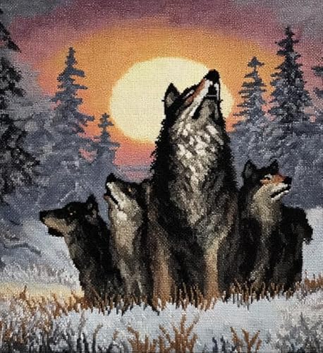 XFENDOUDOU Kreuzstich stickpackungen zählmuster Tierwolf Stickbilder Vorgedruckt Kreuzstich für Wandkunst-Heimdekoration16x20inch XFENDOUDOU Kreuzstich stickpackungen zählmuster Tierwolf Stickbilder Vorgedruckt Kreuzstich für Wandkunst-Heimdekoration16x20inch von XFENDOUDOU
