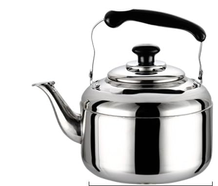 Flötenkessel aus Edelstahl für Herdplatte, Teekessel mit Anti-Hitze-Griff, Teekessel für Zuhause, Küche, Pfeife, Teekessel (5 l) von XFLSDHGD