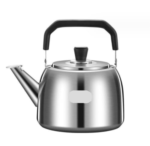 Flötenkessel aus Edelstahl mit Auslaufabdeckung, Heißwasserkessel, tragbar, Küche, Herd, Wasserkessel, Pfeife, Teekessel (4 l) von XFLSDHGD