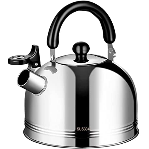 Flötenkessel für Herdplatte, 304 Edelstahl, Teekanne mit Auslaufabdeckung, Heißwasserkessel, Teekessel, Pfeife, Teekessel (3 l) von XFLSDHGD