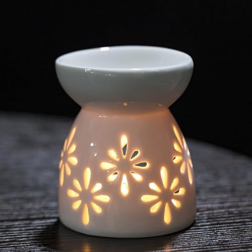 XFLYP Keramik Duftlampe Für Wachs, Mini Teelichthalter Öl Brenner Für Duftwachs-Ätherische Öle, Aromabrenner für Duftöl mit der Candle Löffel Aroma Diffuser von XFLYP