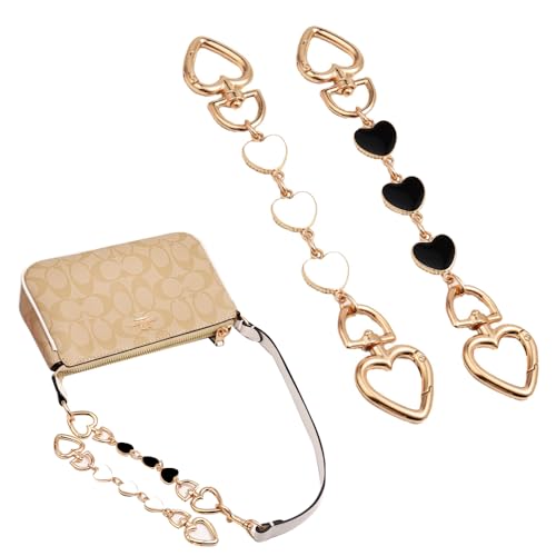 XFSRG 2 Stücke Taschen Verlängerungskette 17cm Geldbörsenverlängerungskette Ersatz Metallkette Geeignet für Crossbody Bags Handtaschen Geldbörsen Schultertaschen (Weiß & Schwarz) von XFSRG