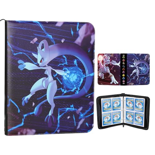 XFSRG Sammelkarten Album Fussball Karten Sammelalbum 50 Seiten 400 Kartenfächern Photocard Binder Sammelkarten Mädchen PU Sammelalbum Animierte Karten Sammelmappe Jungen Geschenk(A) von XFSRG