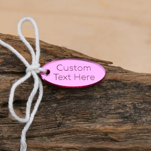 Personalisierte Acryl-Spiegel-Etiketten, personalisierbar, Spiegel-Acryl-Tag für Gastgeschenke, Dankeskarten, Tischkarten, Hochzeits-Seting-Karten (30 Stück, 15 x 30 mm) von XFZDKJSD