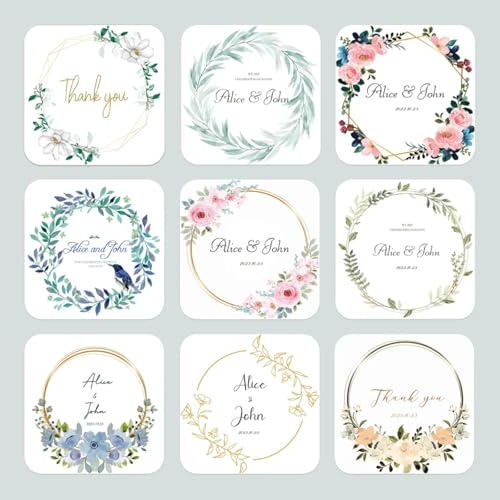 Personalisierte Aufkleber für Hochzeitsgeschenke, Aufkleber für Brautparty, Party, Kranz-Etiketten (5 cm) von XFZDKJSD