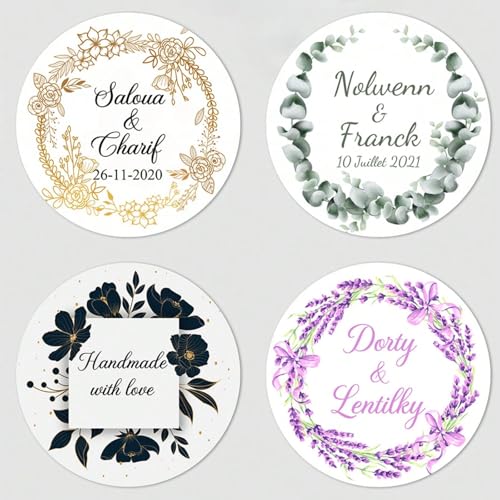 Personalisierte Hochzeitsgeschenke, Dankesaufkleber, personalisierte Gastgeschenk-Etiketten (7 cm) von XFZDKJSD