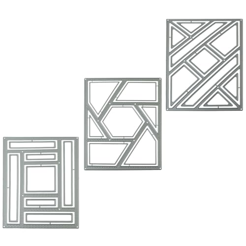 XGNG 3 quadratische Metall-Stanzformen, Karbonstahl, Hintergrundrahmen, Prägewerkzeug, Papieralbum, Dekoration von XGNG