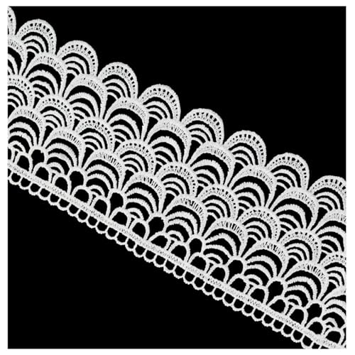 XGNG Weiß, 1 Rolle (2,7 m) wasserlösliche Stickerei, Spitze, durchbrochen, Kleidungszubehör, Nähen, Basteln, Geschenkverpackung von XGNG