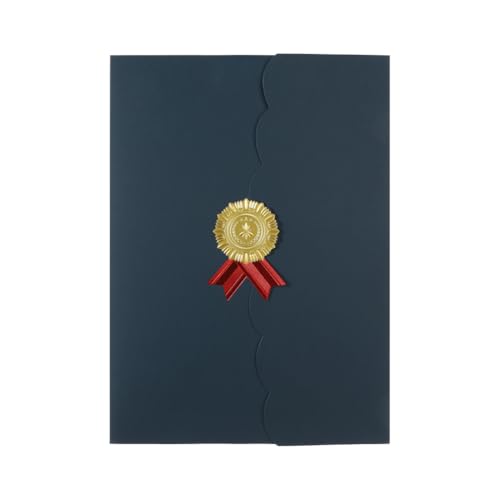 XGOPTS 10 Stück Urkundenmappe A4 Karton Vergoldet Dokumentenmappe 300 g/m²Hochwertige Übergabemappen Urkundenhülle für DIN A4 Papier(Königsblau) (Blau 10) von XGOPTS