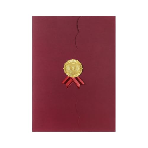 XGOPTS 10 Stück Urkundenmappe A4 Karton Vergoldet Dokumentenmappe 300 g/m²Hochwertige Übergabemappen Urkundenhülle für DIN A4 Papier(Königsblau) (Rot 10) von XGOPTS