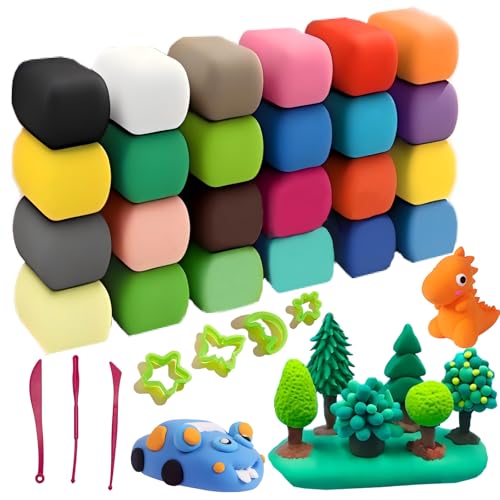 24 Farben knete kinder – Lufttrocknende Modelliermasse für Kinder & Erwachsene – Ungiftig, Leicht Formbar, Ideal für DIY, Bastelprojekte & Kunst – Geschenk für Jungen/Mädchen ab 3-12 Jahren 24 Farben knete kinder – Lufttrocknende Modelliermasse für Kinder & Erwachsene – Ungiftig, Leicht Formbar, Ideal für DIY, Bastelprojekte & Kunst – Geschenk für Jungen/Mädchen ab 3-12 Jahren von XGTSM