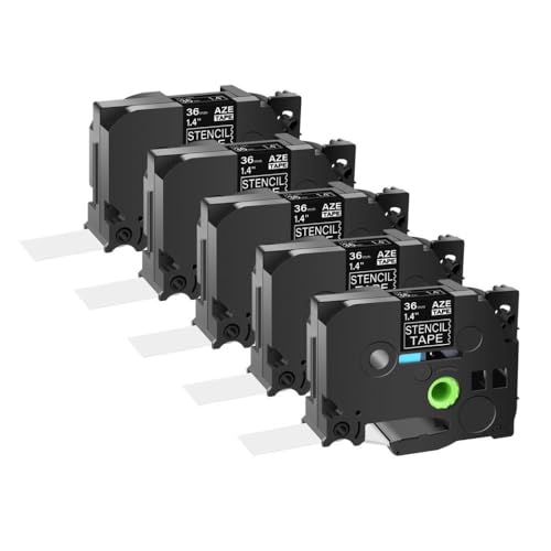 XGdEKA 5-Schablonenbänder für Etikettenhersteller, 18 mm, 24 mm, 36 mm, kompatibel mit Ste-141 Set-151 Ste-161 Thermal-Transferband (36 mm, STE-161) von XGdEKA