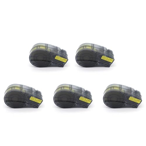 XGdEKA Schwarzes Band in Gelb, Verwendung von Tintenpatrone BMP21 M21-1500-427 für den Druck von Etiketten, kompatibel mit BMP21-plus BMP21 Labor (5 Stück, kein Chip) von XGdEKA