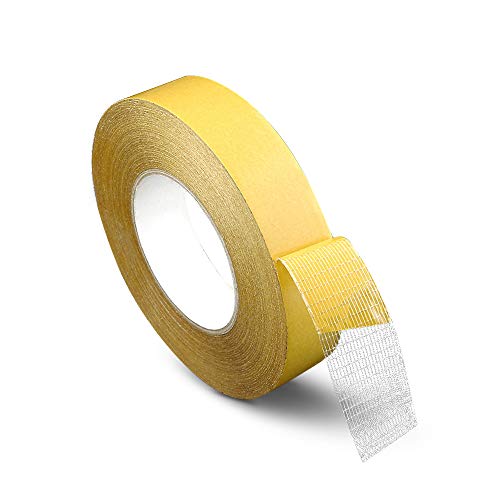 XGzhsa Doppelseitiges Klebeband, Selbstklebendes Faserband, Super Klebriges Faserband Doppelseitiges Klebeband für Teppich, Boden, Leder, Automobil, Versiegelung (15 mm x 50 m) von XGzhsa